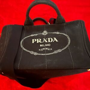 Prada canvas tote bag large